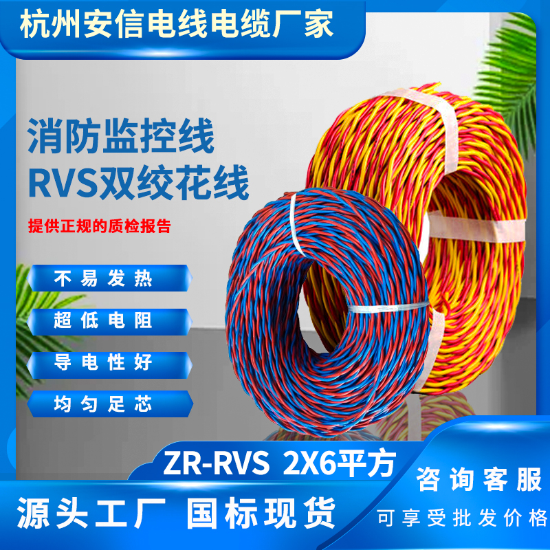 ZR-RVS 2x6平方 電線麻花線